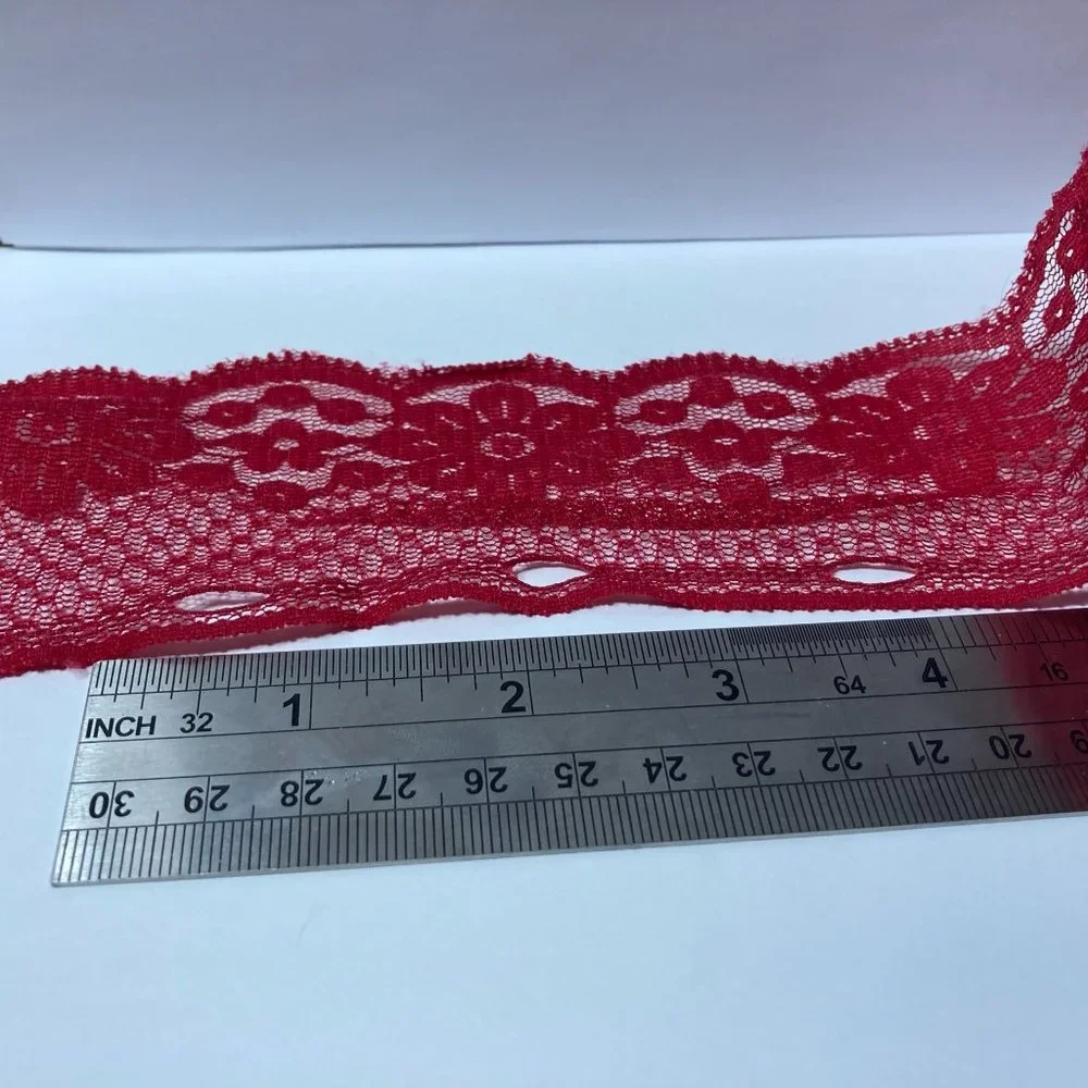 Red Floral Lace Ribbon Crafts Trim 2